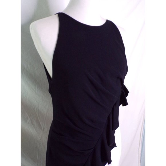 🆕TALBOT RUNHOF Bobbin2 Ruffled ColorBlock Gown Black & White 10 - Picture 13 of 16